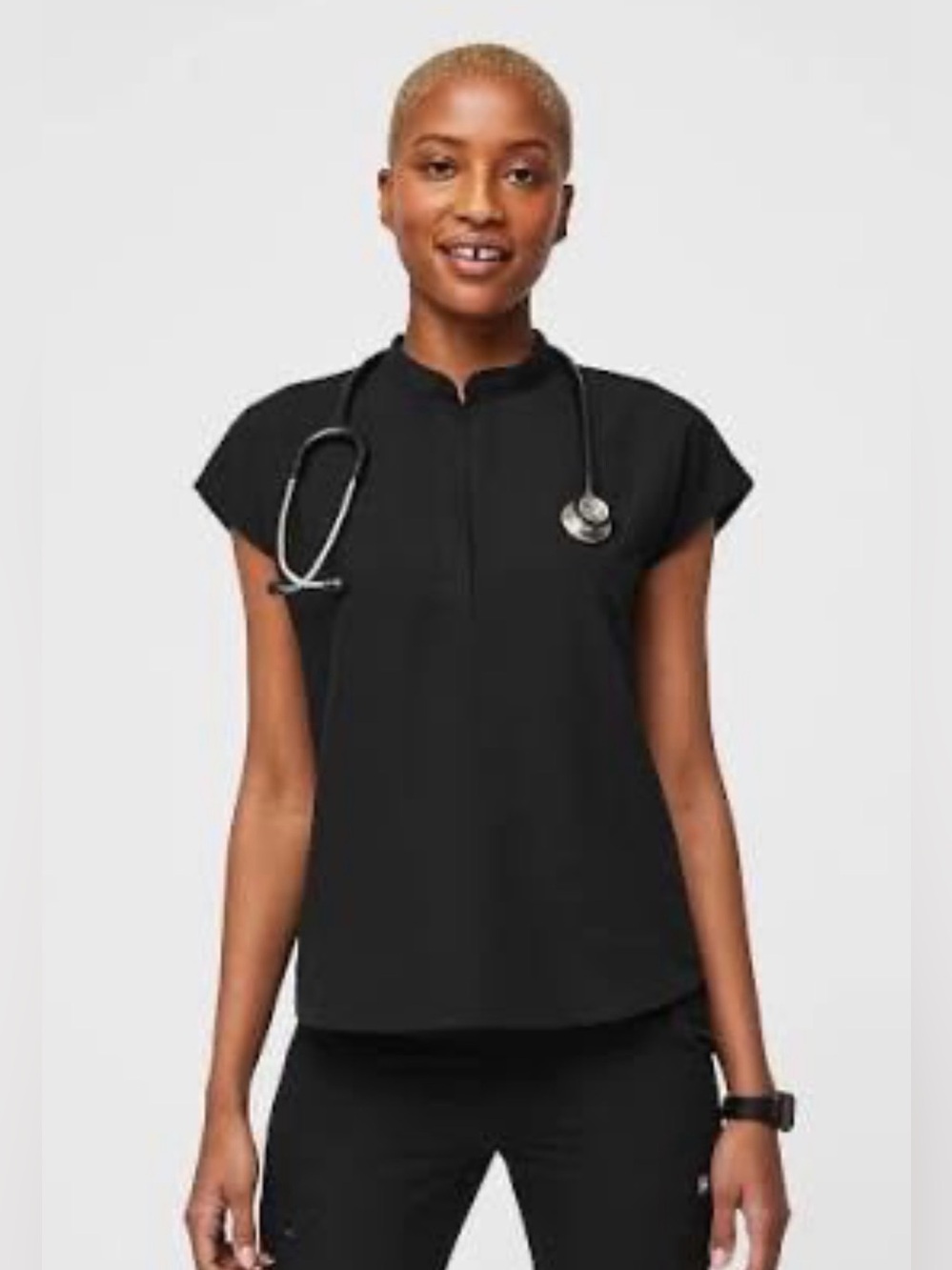 Figs Women’s Black Rafaela Oversized Scrub Top XXL